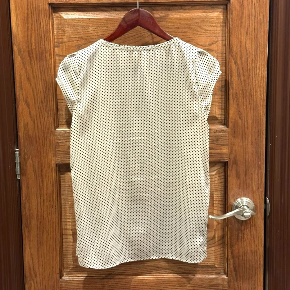 Polka Dot Blouse - Navy Blue and Off-White - Picture 2 of 3